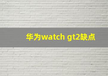 华为watch gt2缺点